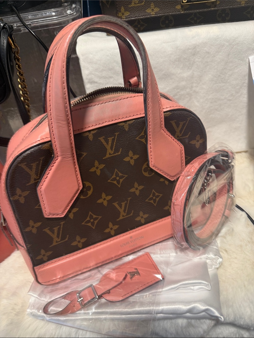 Louis Vuitton Monogram Satchel with Pink Trim - Picture 14 of 17